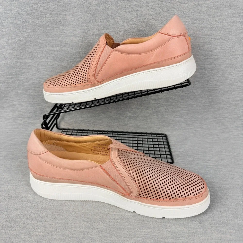 Samuel Hubbard Laguna Slip-On Sneakers Womens 10M Pink Rose Leather Perforated